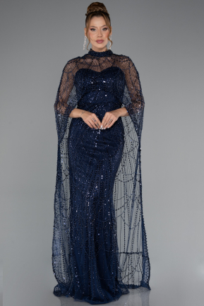 Abendkleid Lang Marineblau ABU4517
