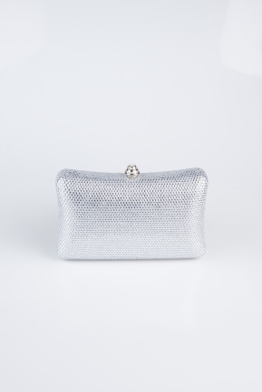 Abendtasche Steinbesetzt Silber MN9730