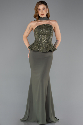 Abendkleid Lang Chiffon Khaki ABU5457