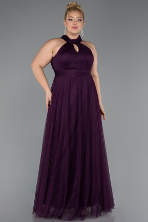 Violette Abendgarderobe İn Großen Größen Lang ABU3253