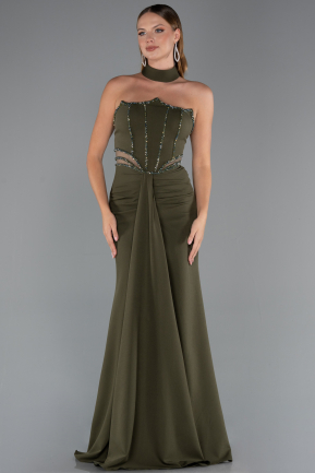 Abendkleid Lang Khaki ABU5476