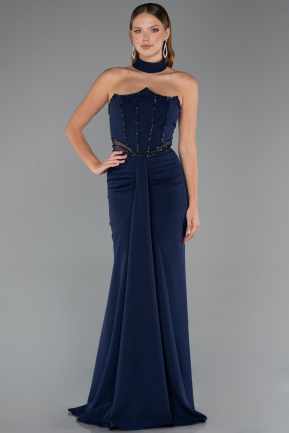 Abendkleid Lang Marineblau ABU5476