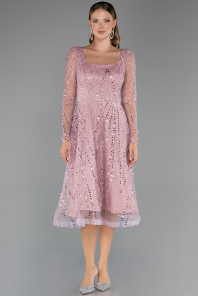 Partykleid Midi Perlenbesetzt Puder ABK2469
