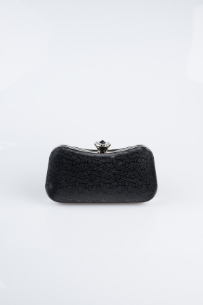 Abendtasche Gemustert Schwarz SH855