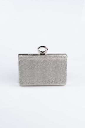 Abendtasche Gemustert Platin SH858
