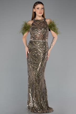 Abendkleid Lang Khaki ABU5538