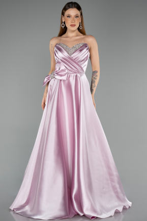 Abendkleid Lang Satin Puder ABU5541