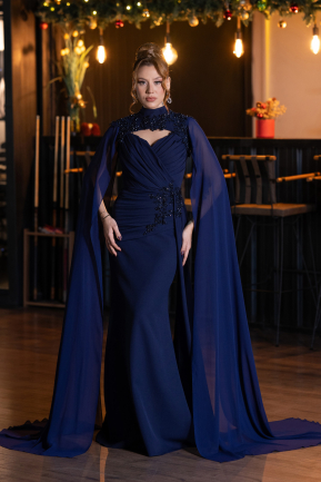 Abendkleid Lang Marineblau ABU5558