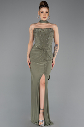 Abschlusskleid Lang Khaki ABU5564