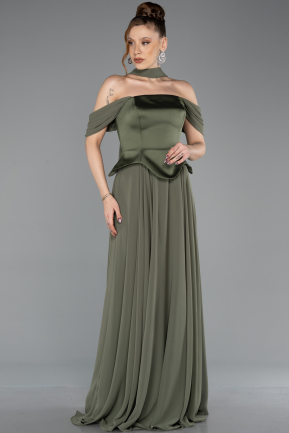 Abendkleid Lang Chiffon Khaki ABU5327