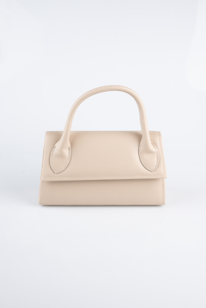 Abendtasche Leder Hautfarben KC163