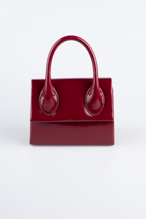 Abendtasche Lackleder Weinrot KC165