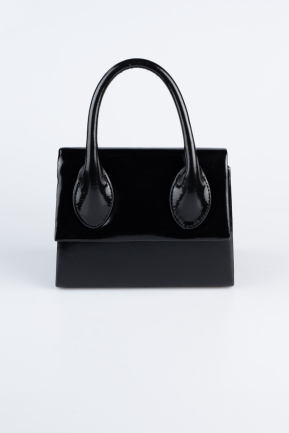 Abendtasche Lackleder Schwarz KC165