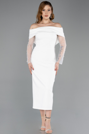 Partykleid Midi Weiß ABK2522