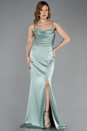 Abschlusskleid Lang Satin Türkis ABU5646