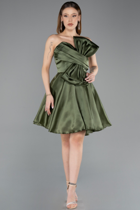Partykleid Kurz Satin Khaki ABK2510