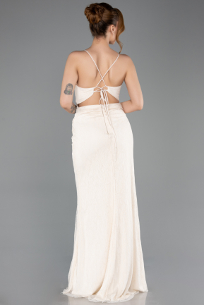 Abschlusskleid Lang Spitze Beige ABU5719