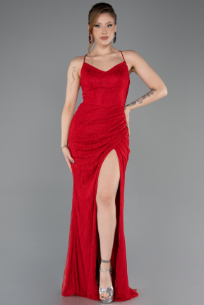 Abschlusskleid Lang Spitze Rot ABU5719