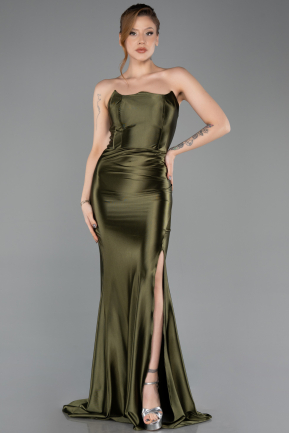Abschlusskleid Lang Khaki ABU5707