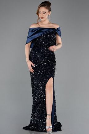 Abendkleid Lang Marineblau ABU5711