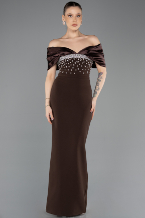 Braun Standesamtkleid Lang ABU5352