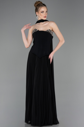 Abendkleid Lang Chiffon Schwarz ABU5757