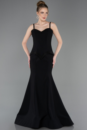 Abendkleid im Meerjungfrau-Stil Lang Schwarz ABU5760