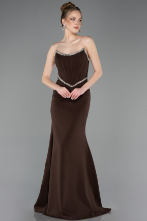 Braun Abendkleid Lang ABU5747
