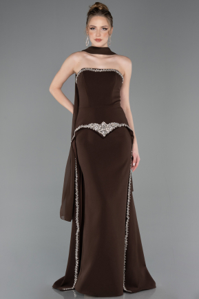Abendkleid Lang Braun ABU5769