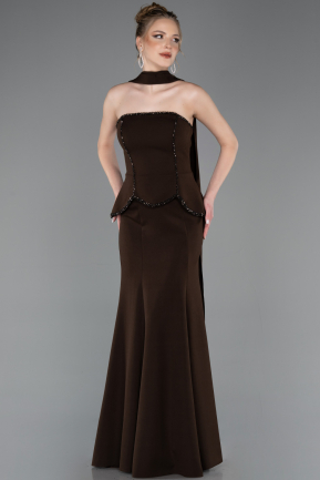 Standesamtkleid Lang Braun ABU5774
