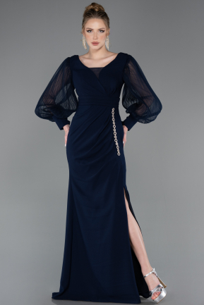 Abendkleid Lang Marineblau ABU5779