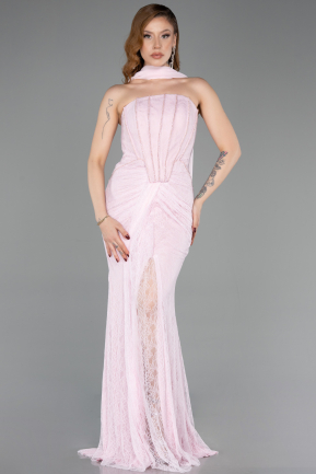 Puder Abendkleid Spitze Lang ABU5686
