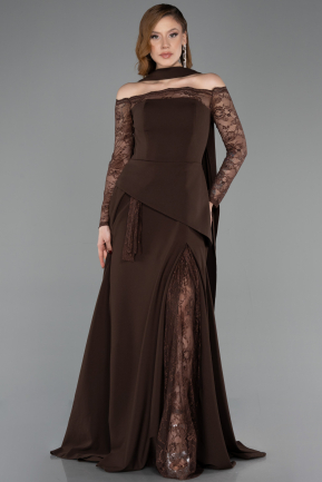 Braun Standesamtkleid Lang ABU5662