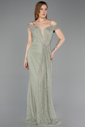 Abendkleid Lang Spitze Minzgrün ABU5841