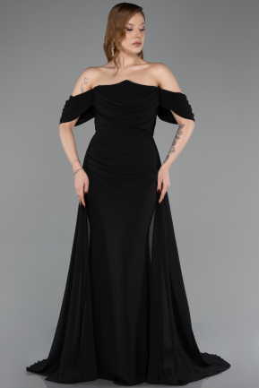 Abschlusskleid Lang Chiffon Schwarz ABU5826