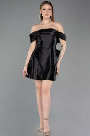 Partykleid Mini Satin Schwarz ABK2562