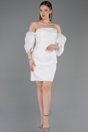 Partykleid Kurz Weiß ABK2563