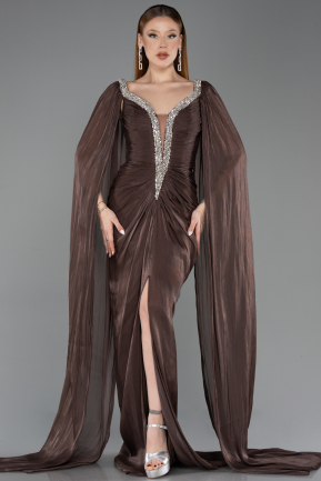 Abendkleid Lang Chiffon Braun ABU5868