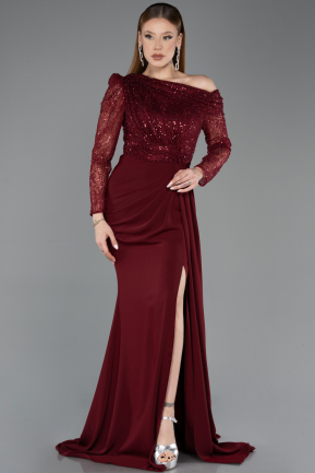 Abendkleid Lang Weinrot ABU5893