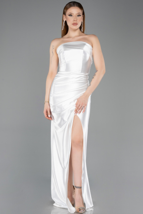 Weiß Abschlusskleid Lang ABU4944