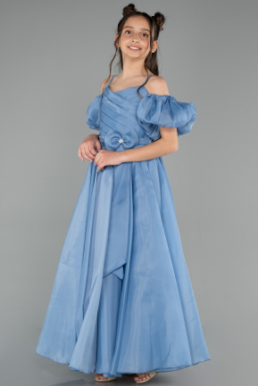 Abendkleid für Kinder Lang Blau ABU5912