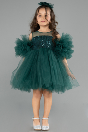 Abendkleid für Kinder Kurz Grün ABK2572