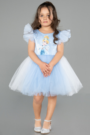 Abendkleid für Kinder Kurz Blau ABK2575