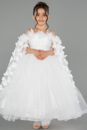 Brautkleid für Kinder Lang Weiß ABG179