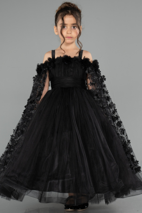 Brautkleid für Kinder Lang Schwarz ABG179