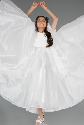 Abendkleid für Kinder Lang Weiß ABU5912