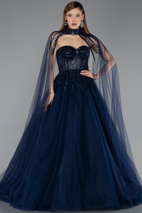 Abendkleid Lang Marineblau ABU5935