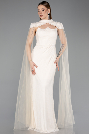 Abendkleid Lang Spitze Beige ABU5941