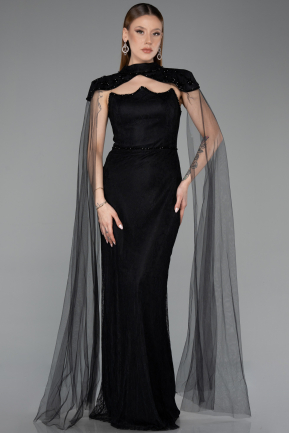 Abendkleid Lang Spitze Schwarz ABU5941