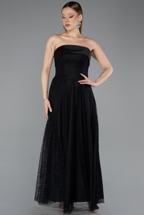 Abendkleid Lang Spitze Schwarz ABU5943